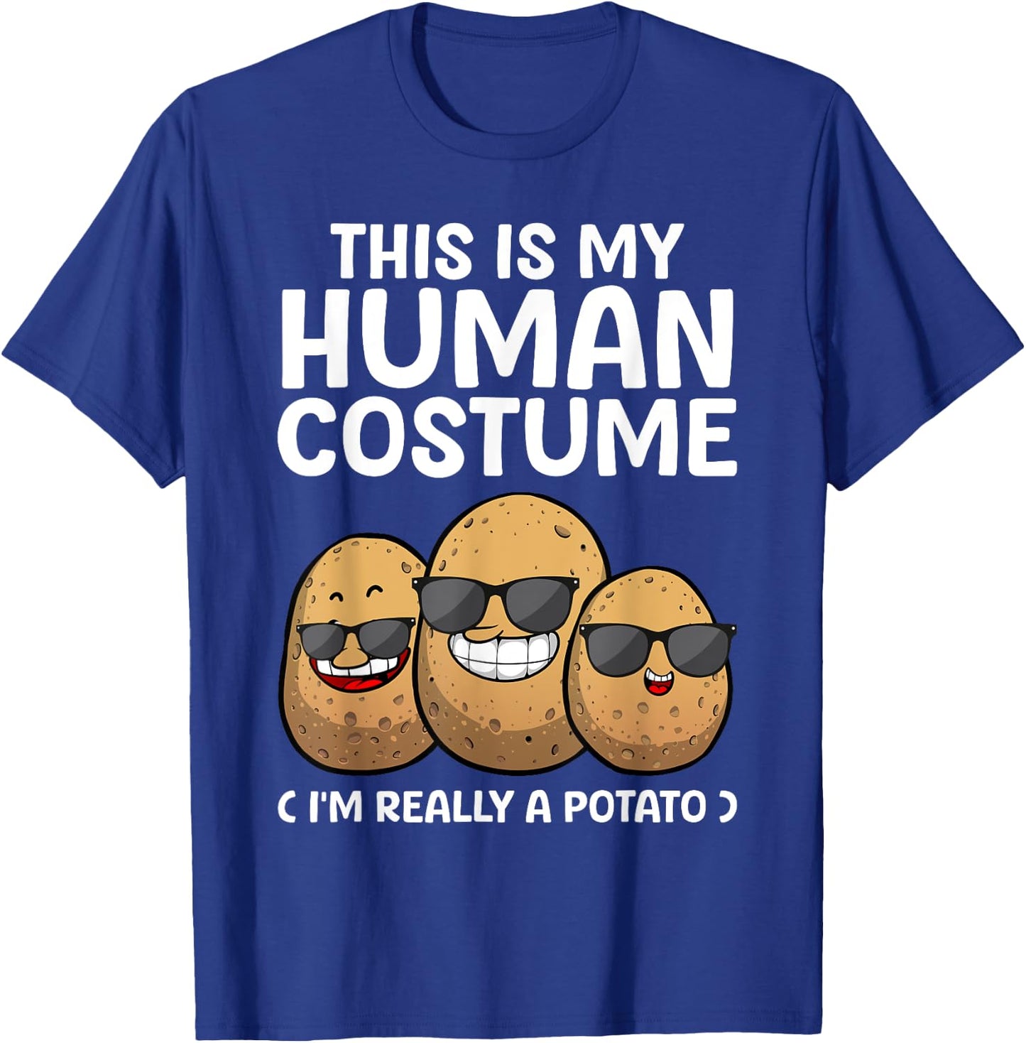 Funny Potato Costume Women Kids Adult Potato Novelty T-Shirt - T-Shirt | Royal