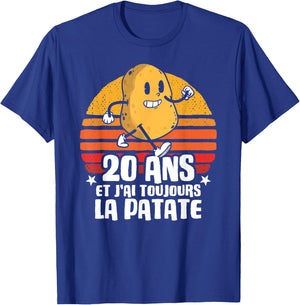 Anniv Gift 20 Years Birthday Decoration 20 Years Potato T-Shirt - T-Shirt | Royal