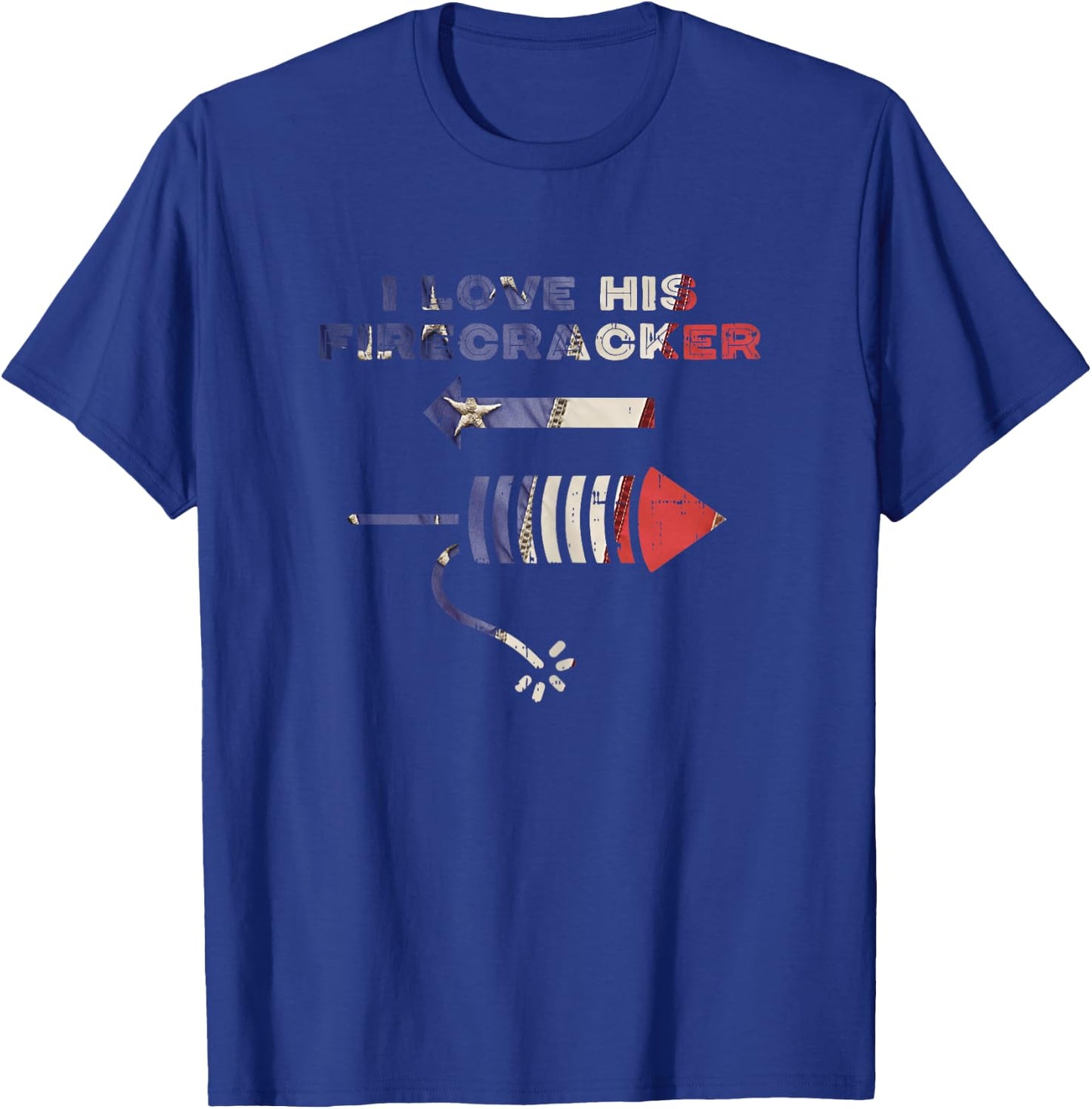 Love His Firecracker Matching Couple 4th Of July Girlfriend T-Shirt - T-Shirt | Royal