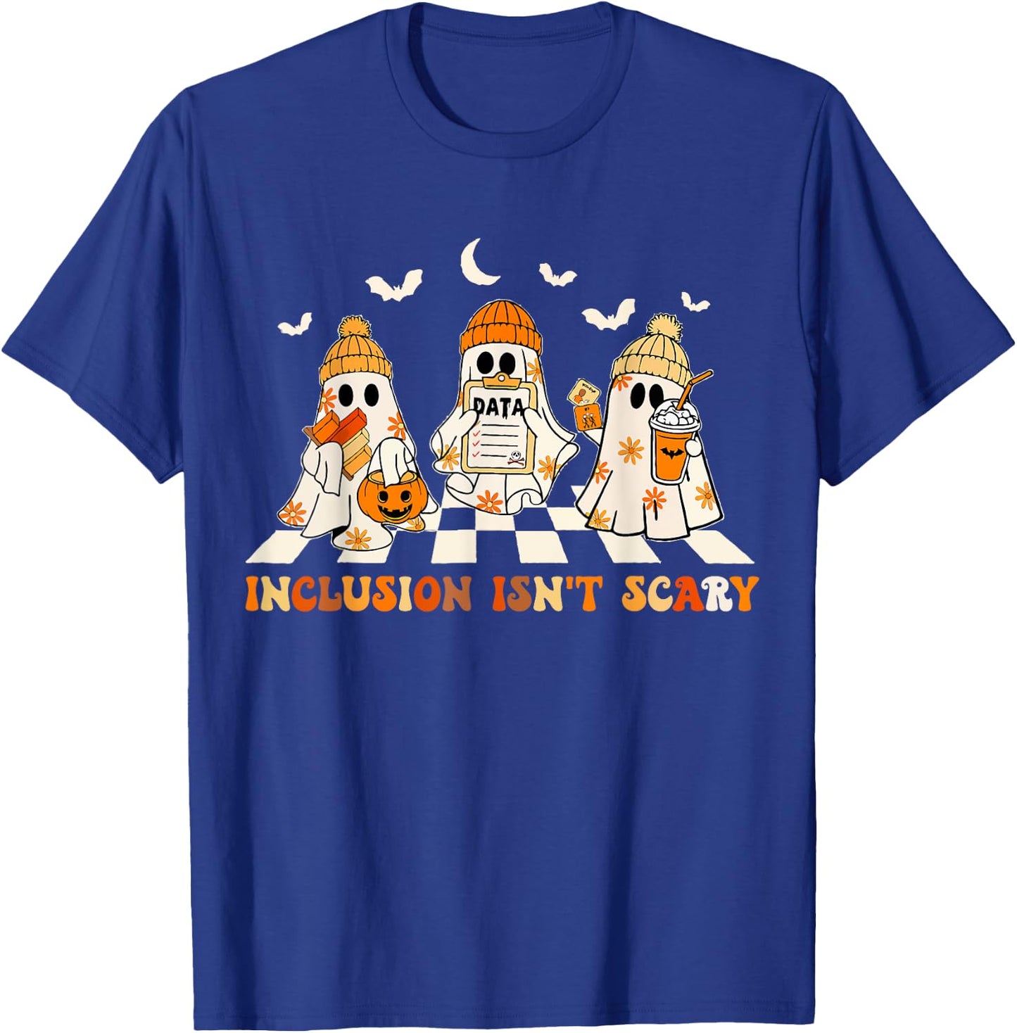 Funny Sped Teacher Halloween Ghost Inclusion Isn't Scary T-Shirt - T-Shirt | Royal