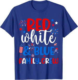 Retro Red White And Blue Family Crew Patriotic 4th Of July T-Shirt - T-Shirt | Royal