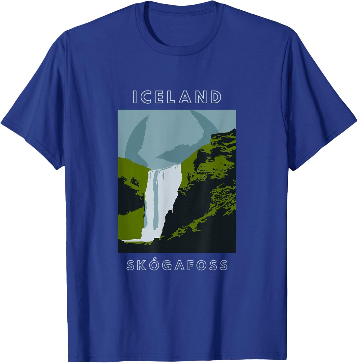 Iceland Skogafoss Waterfall Travel T-Shirt - T-Shirt | Royal