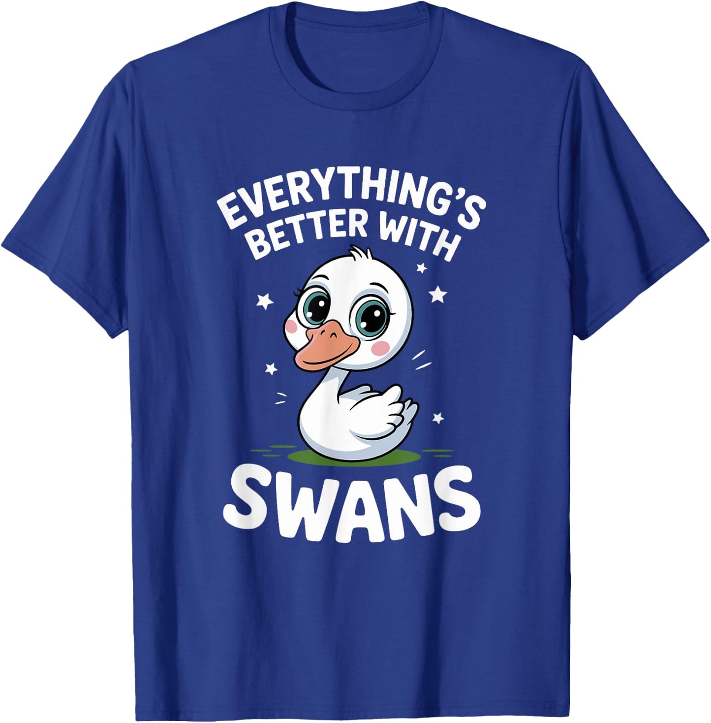 Cute Swan Lover Adults or Kids Boys Girls Swans T-Shirt - T-Shirt | Royal