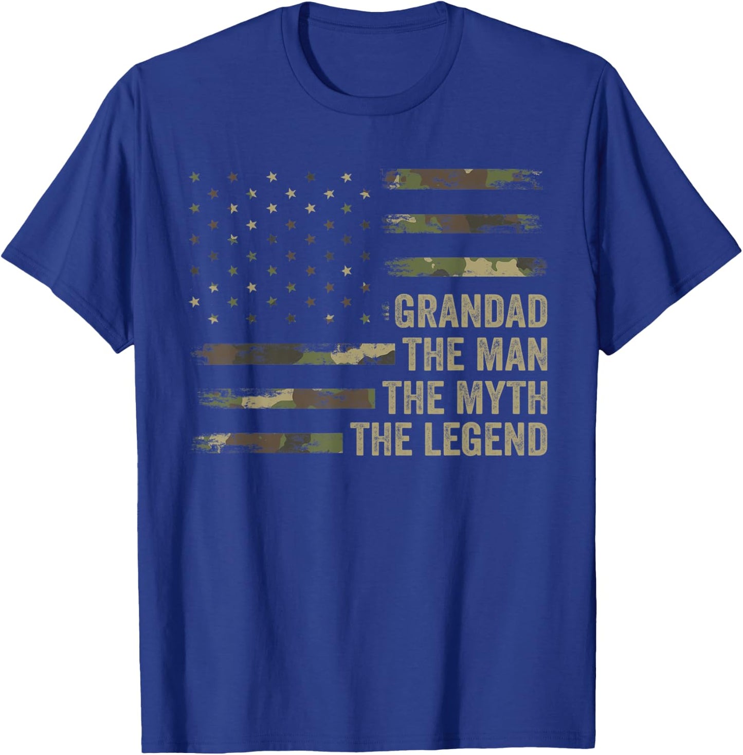Grandpa Camo Flag Shirt, Grandad The Man The Myth The Legend T-Shirt - T-Shirt | Royal