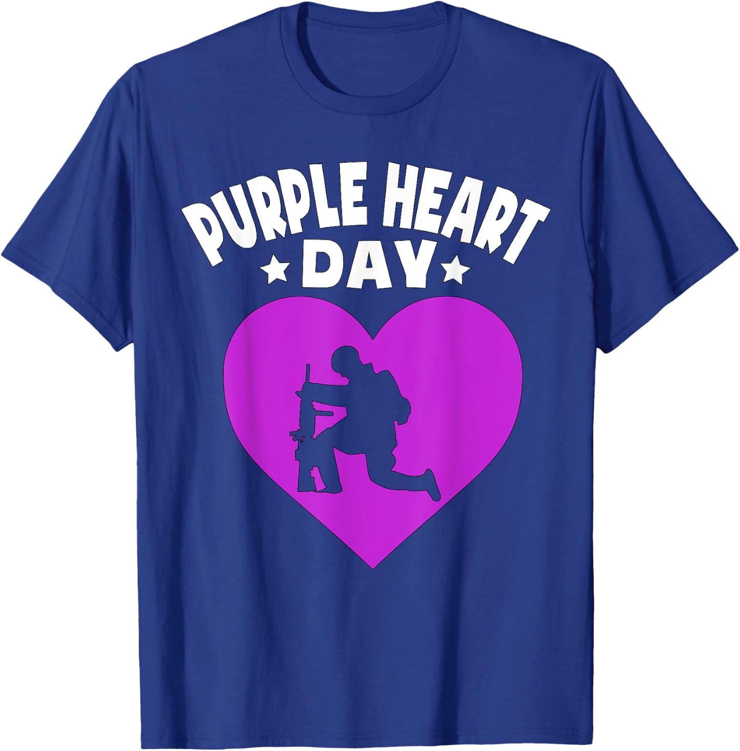 Purple Heart Day Shirt Military Veterans Purple Heart T-Shirt - T-Shirt | Royal
