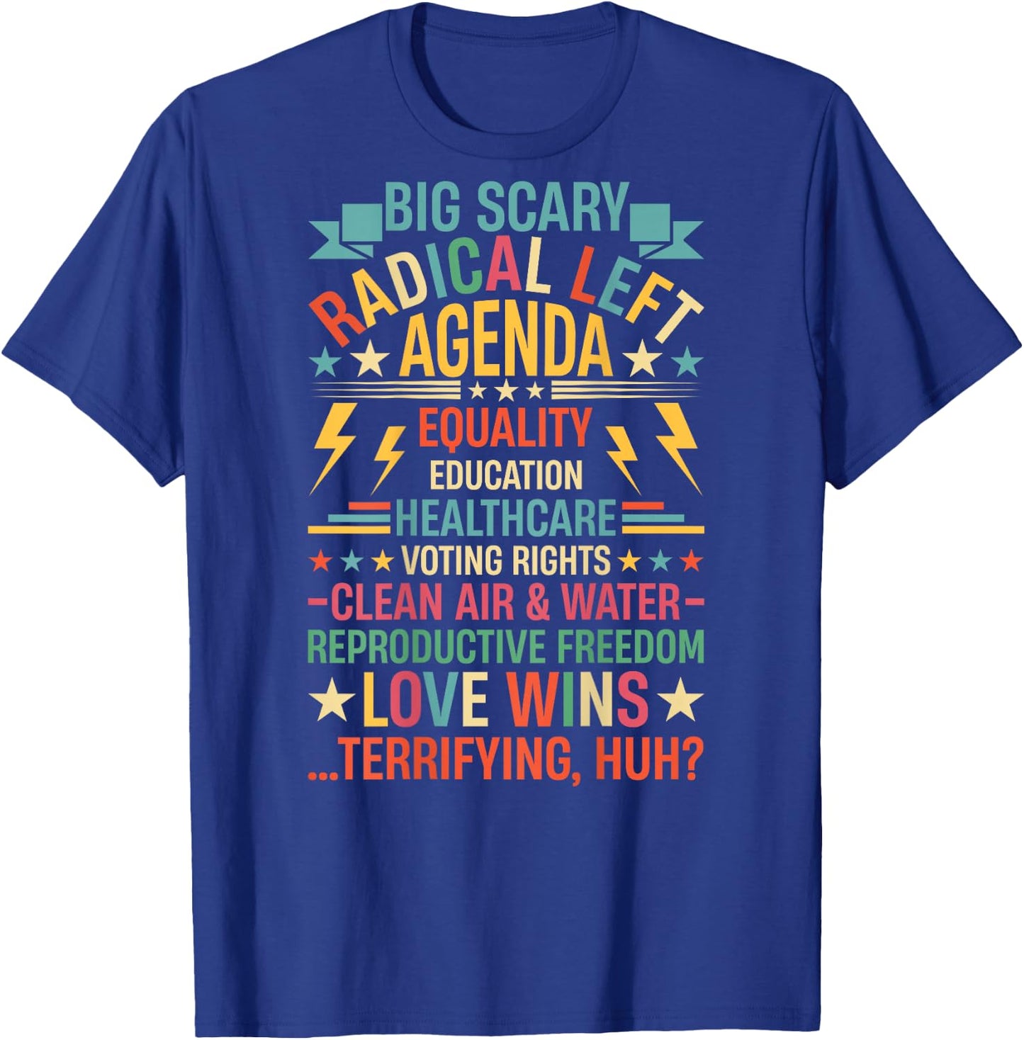 Support Radical Left Agenda USA Liberal 4th of July (ONBACK) T-Shirt - T-Shirt | Royal