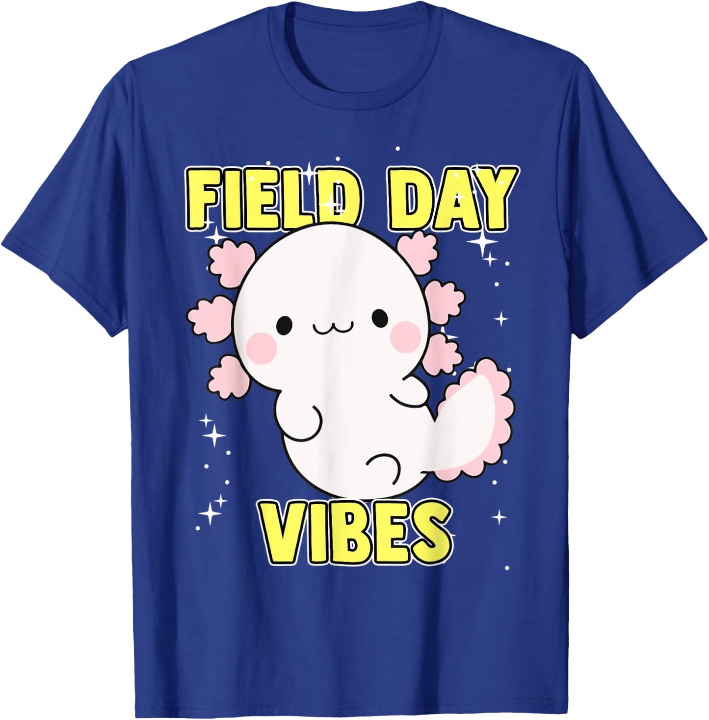 Field Day Vibes Shirt Axolotl Kids Last Day of School Yellow T-Shirt - T-Shirt | Royal