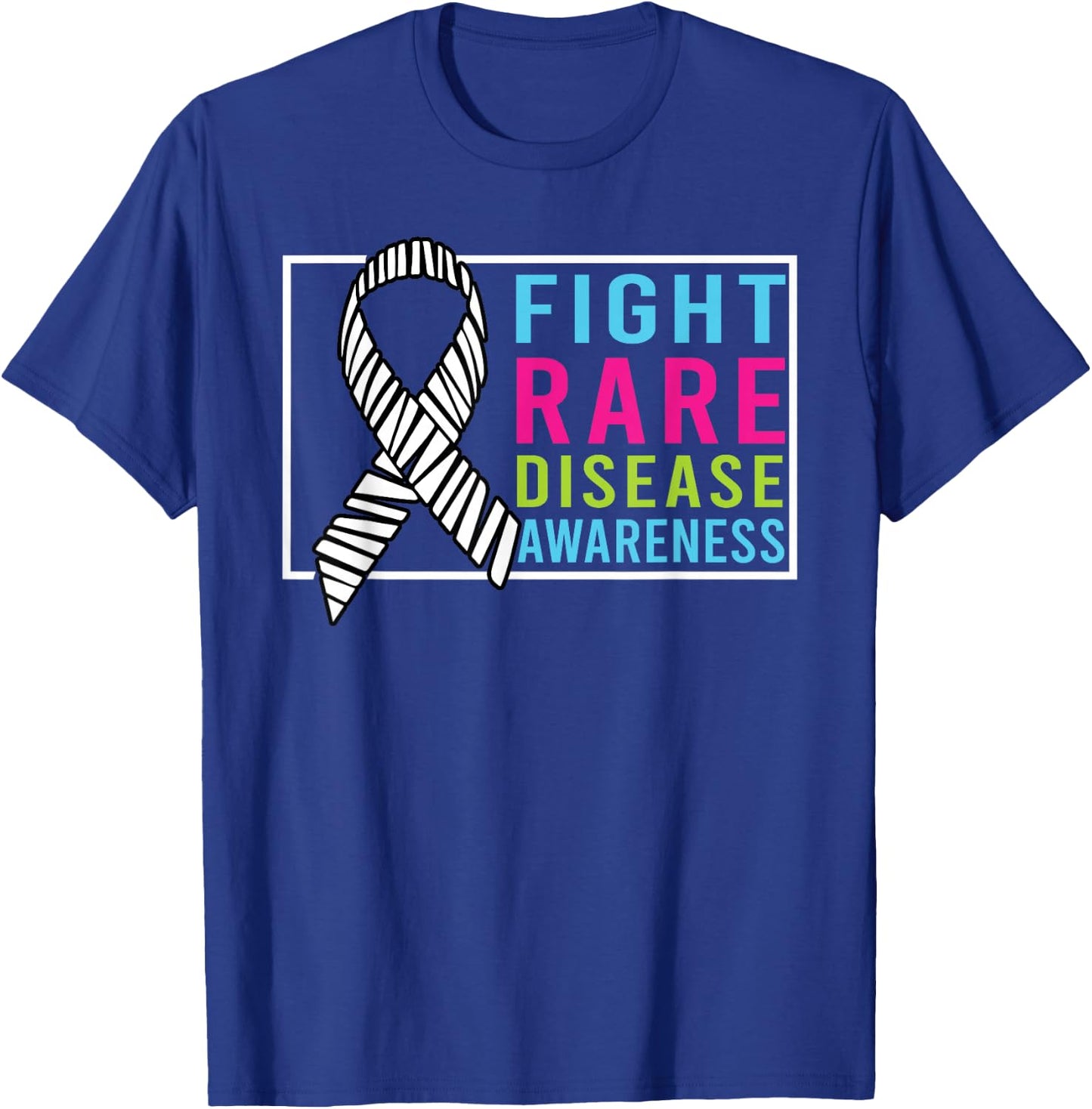 Fight Rare Disease Awareness Day Zebra Ribbon T-Shirt - T-Shirt | Royal