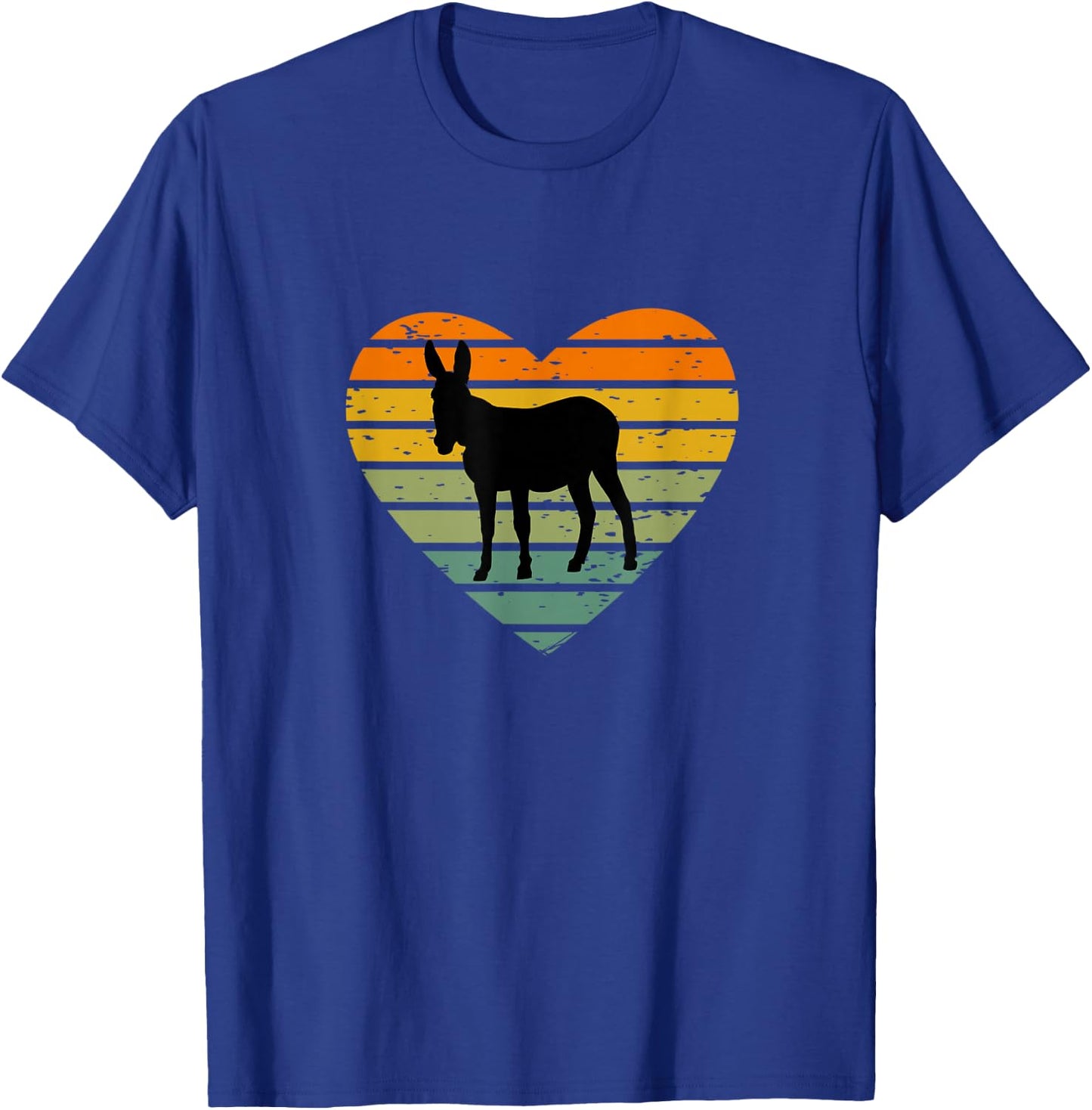 Ich Liebe Esel Retro Herz Silhouette Bauernhof Maultier T-Shirt - T-Shirt | Royal