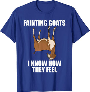 Goat Lover Farmer Fainting Goats I Know How They Feel T-Shirt - T-Shirt | Royal