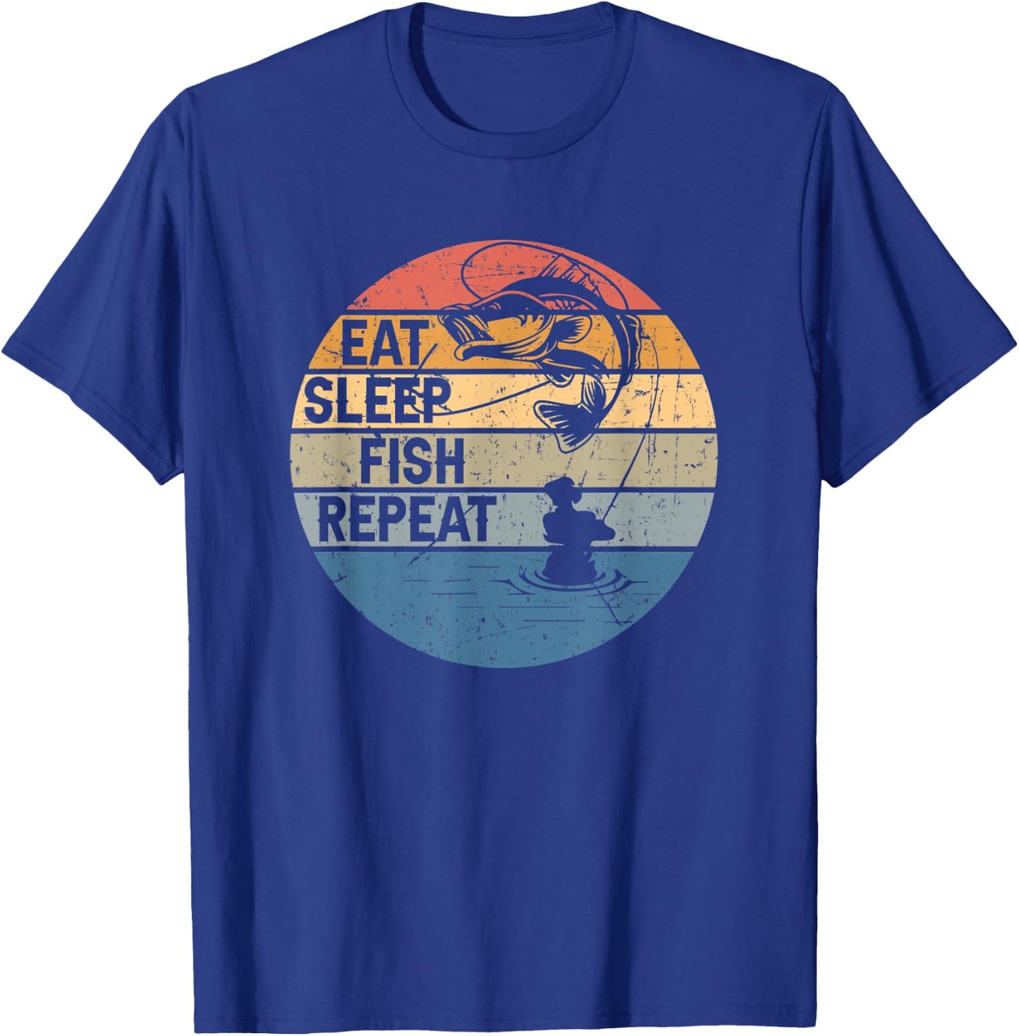 Eat Sleep Fish Repeat Fishing for Fishermen T-Shirt - T-Shirt | Royal