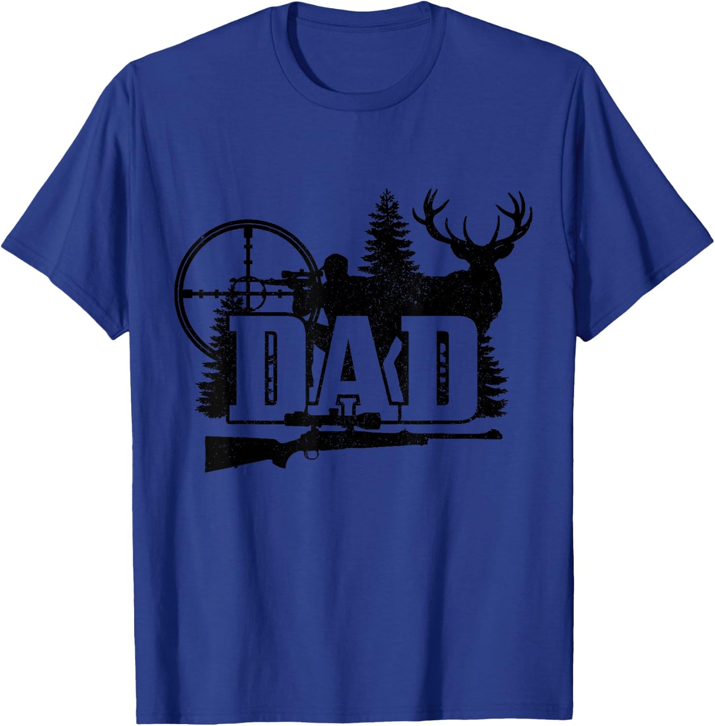Hunting Dad Father's Day Whitetail Buck Deer Elk Hunter T-Shirt - T-Shirt | Royal