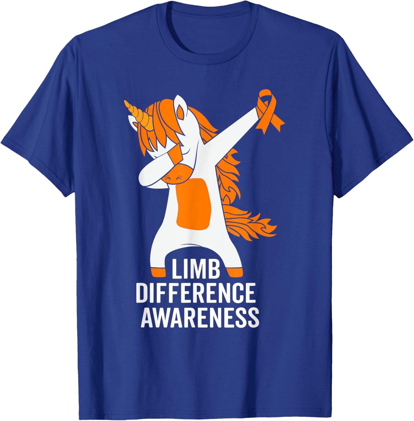 Limb Difference Awareness Month Unicorn Amputee Awareness T-Shirt - T-Shirt | Royal