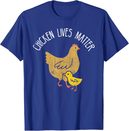 Chicken lives matter cute chicken mom with baby vintage look T-Shirt - T-Shirt | Royal
