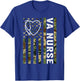 VA Nurse Camouflage American Flag Patriotic Medical Worker T-Shirt - T-Shirt | Royal