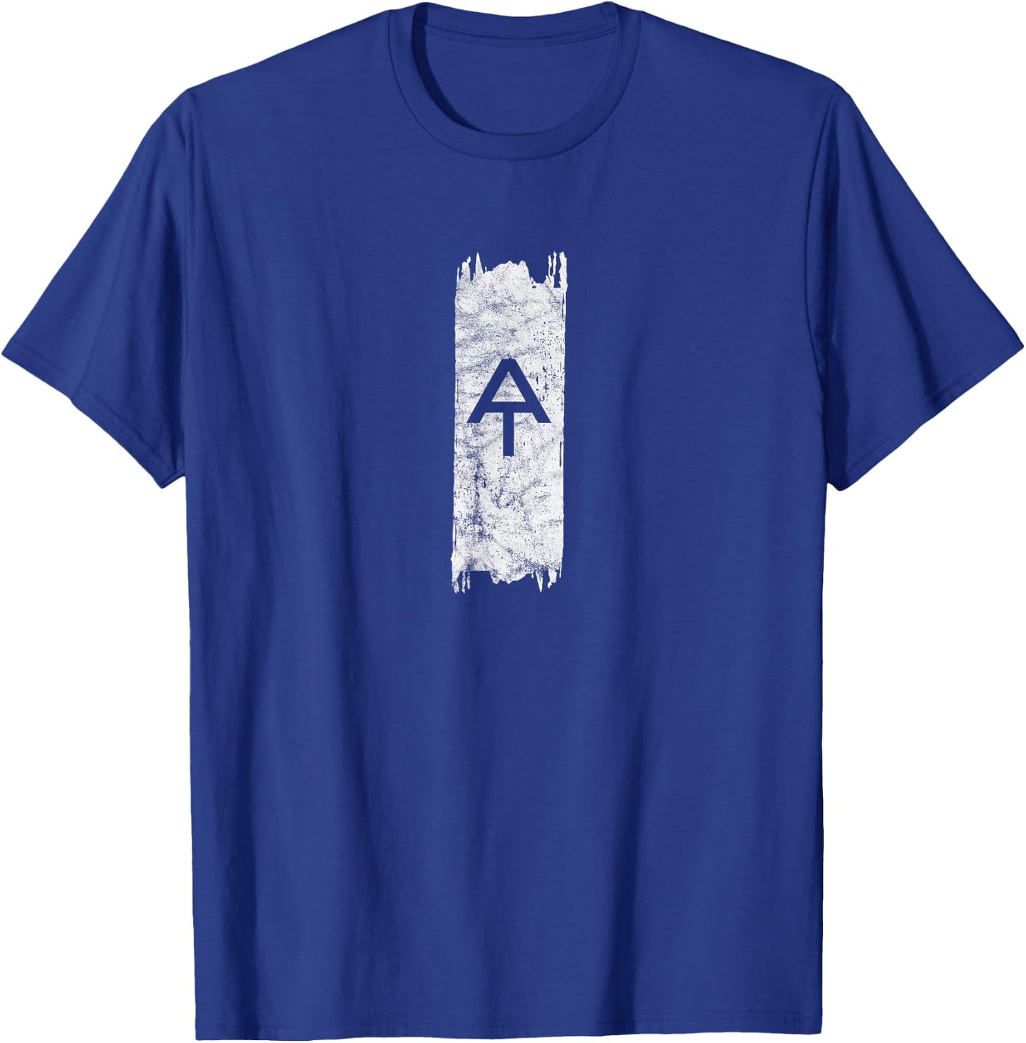 Vintage Grunge AT Logo Symbol Marker Appalachian Trail Blaze T-Shirt - T-Shirt | Royal