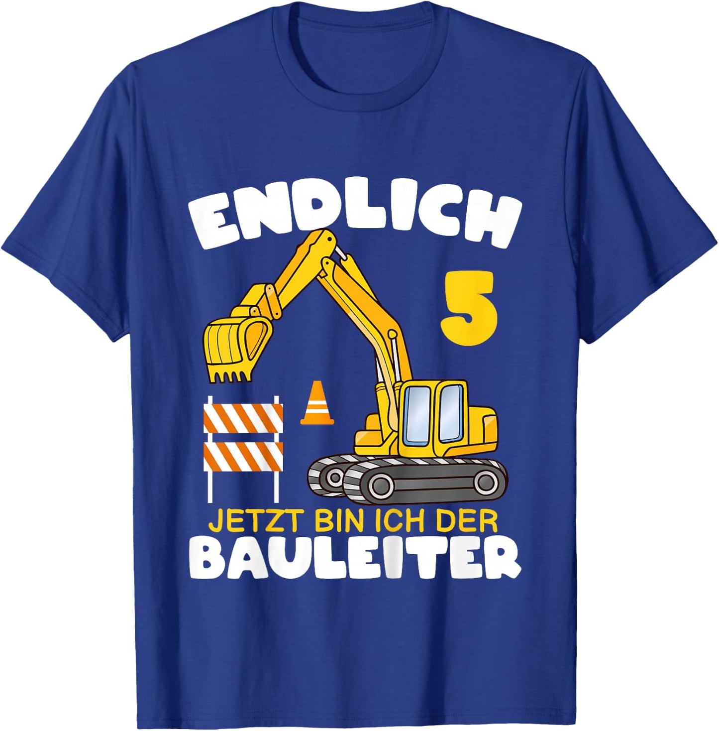 Children's Endlich 5th Birthday Digger 5 Birthday Building Director, black, 80 T-Shirt - T-Shirt | Royal