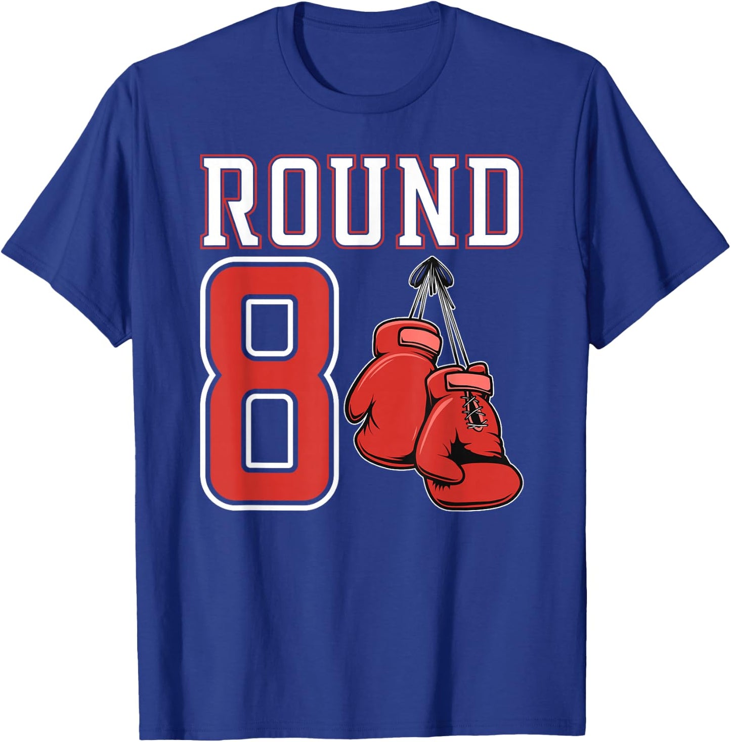 8th Birthday Boxing Boy 8 Year Old Boxer Bday Party T-Shirt - T-Shirt | Royal