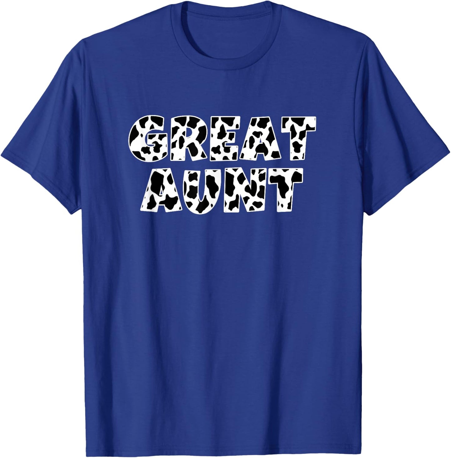 Great Aunt Cow Print Animal Pattern Farmer Farm Grandma T-Shirt - T-Shirt | Royal
