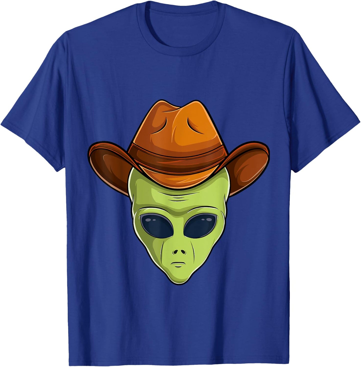 alien face cowboy hat costume Halloween kids UFO cosplay men T-Shirt - T-Shirt | Royal