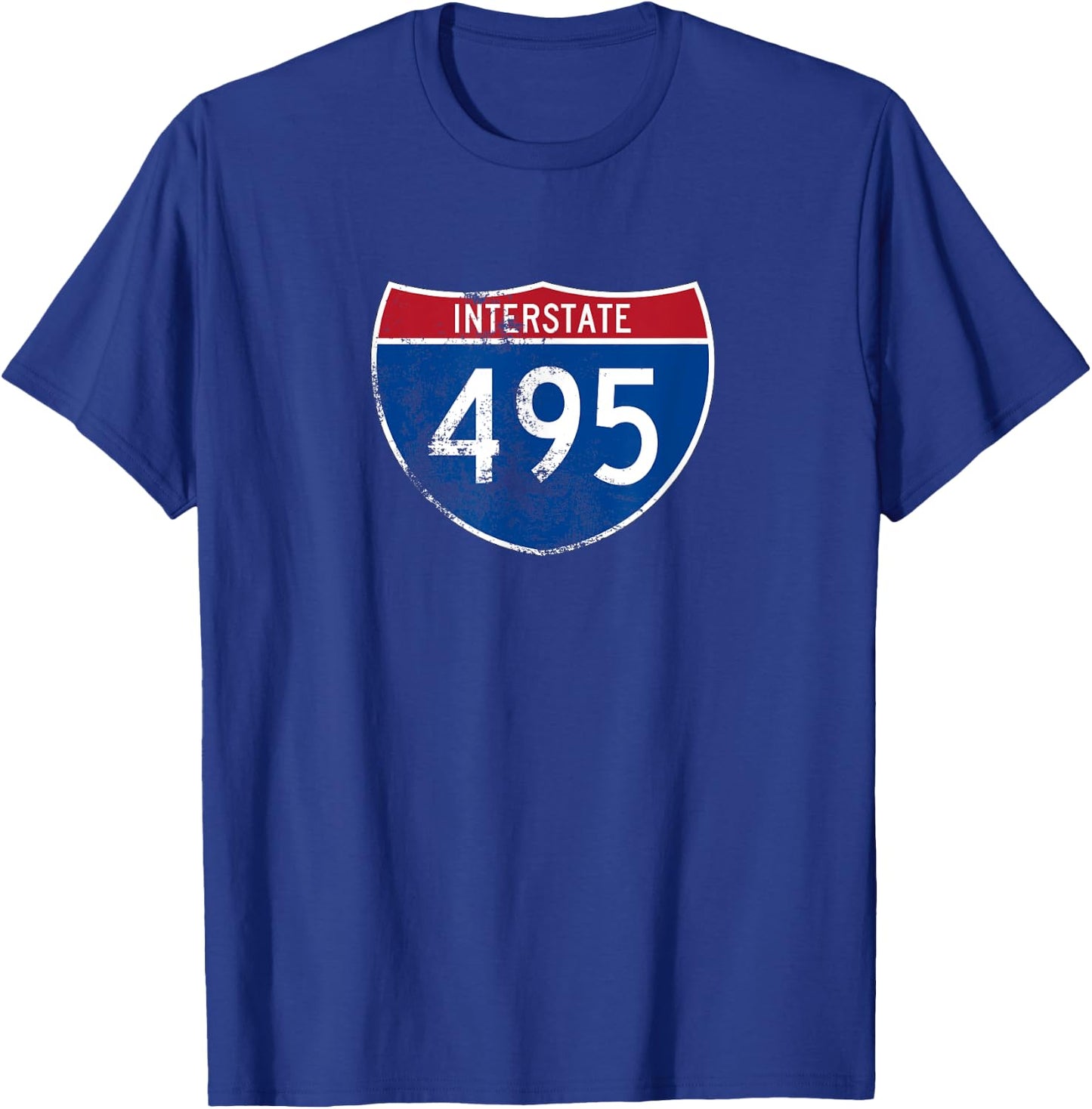 Vintage Interstate I-495 T-Shirt - T-Shirt | Royal