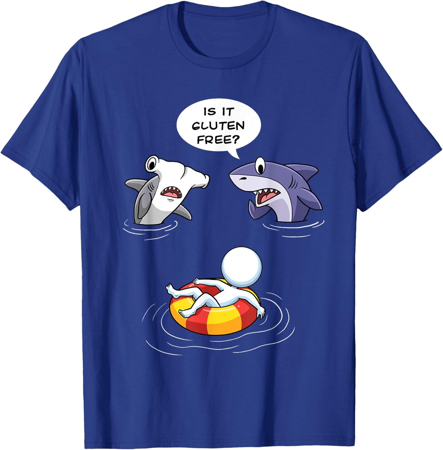 Is it Gluten Free Funny Shark Gluten Allergy Celiac Disease T-Shirt - T-Shirt | Royal