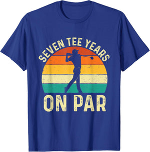 Seven Years on Par Golf Lover Golfing 70 Years Birthday T-Shirt - T-Shirt | Royal