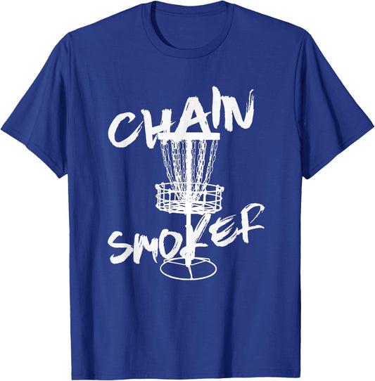 Chain Smoker Funny Frisbee Disc Golf Golfer Sport Disc Golf T-Shirt - T-Shirt | Royal