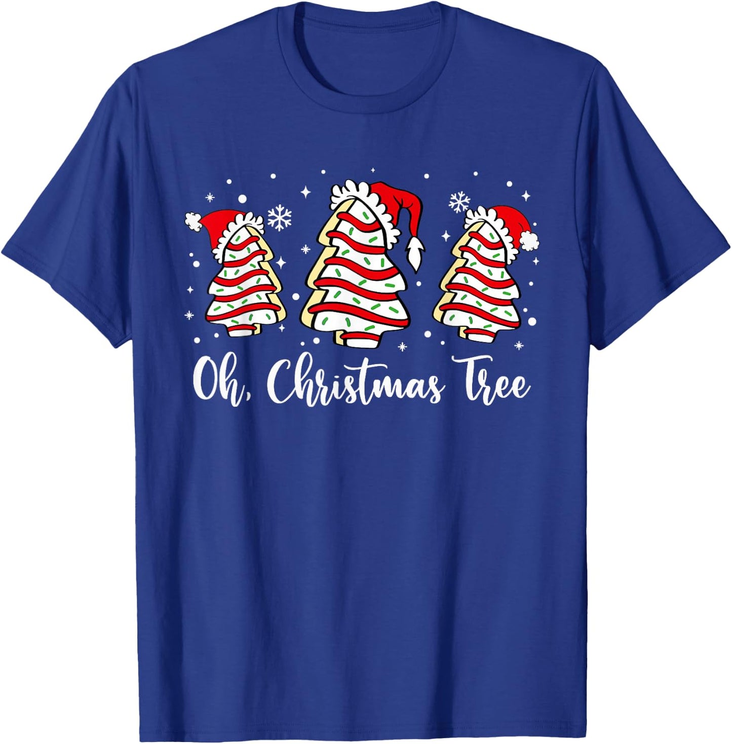 Oh Christmas Tree Cake Santa Hat Matching Family Xmas Pajama T-Shirt - T-Shirt | Royal