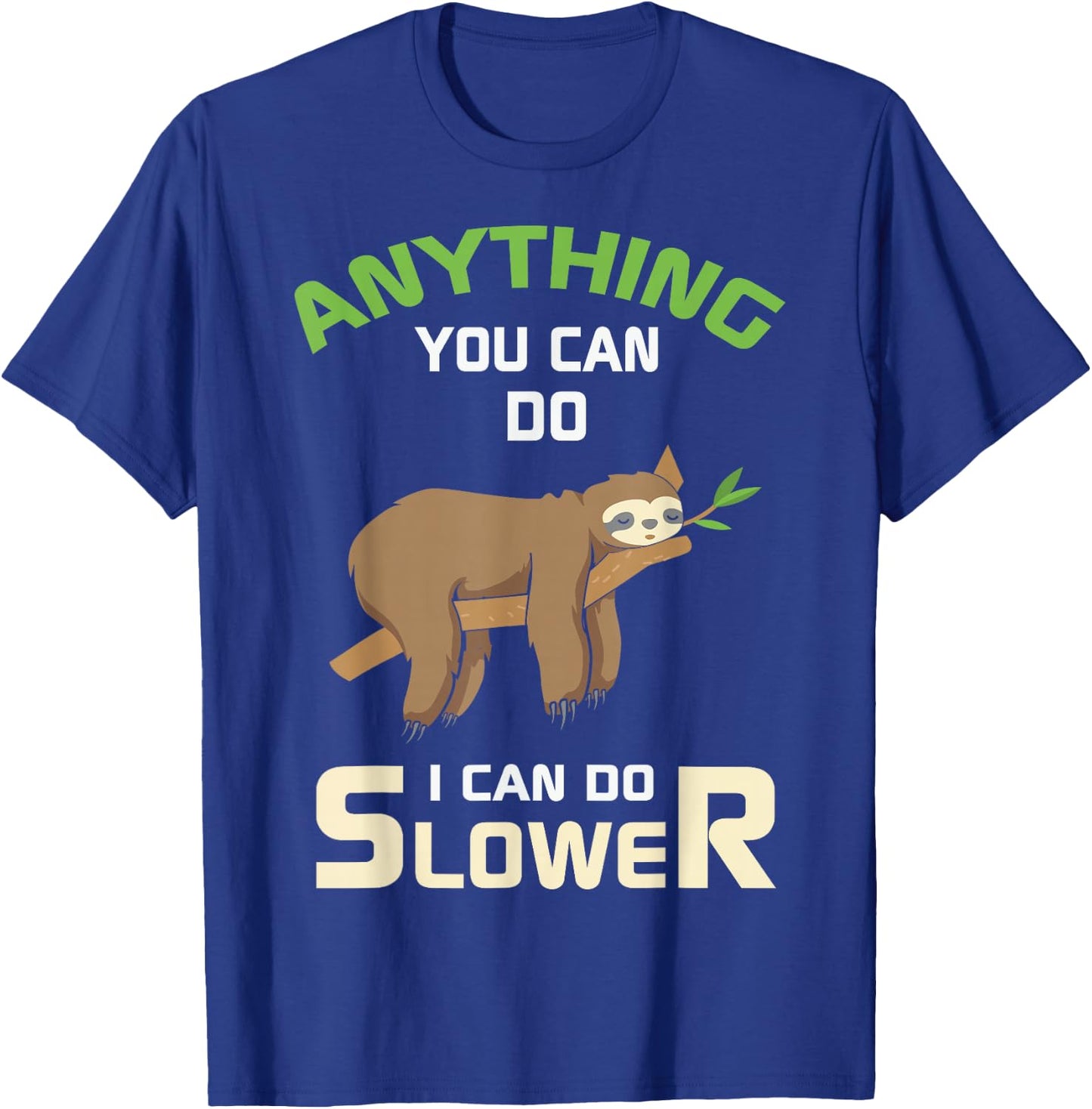 Lazy Sloth Funny Pajama Men Women Kids Nap Tired Sleep T-Shirt - T-Shirt | Royal