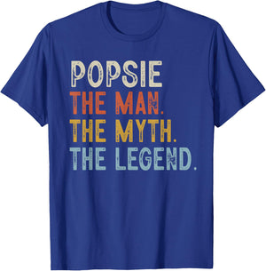 POPSIE The Grandpa The Myth The Legend Fathers Day Vintage T-Shirt - T-Shirt | Royal