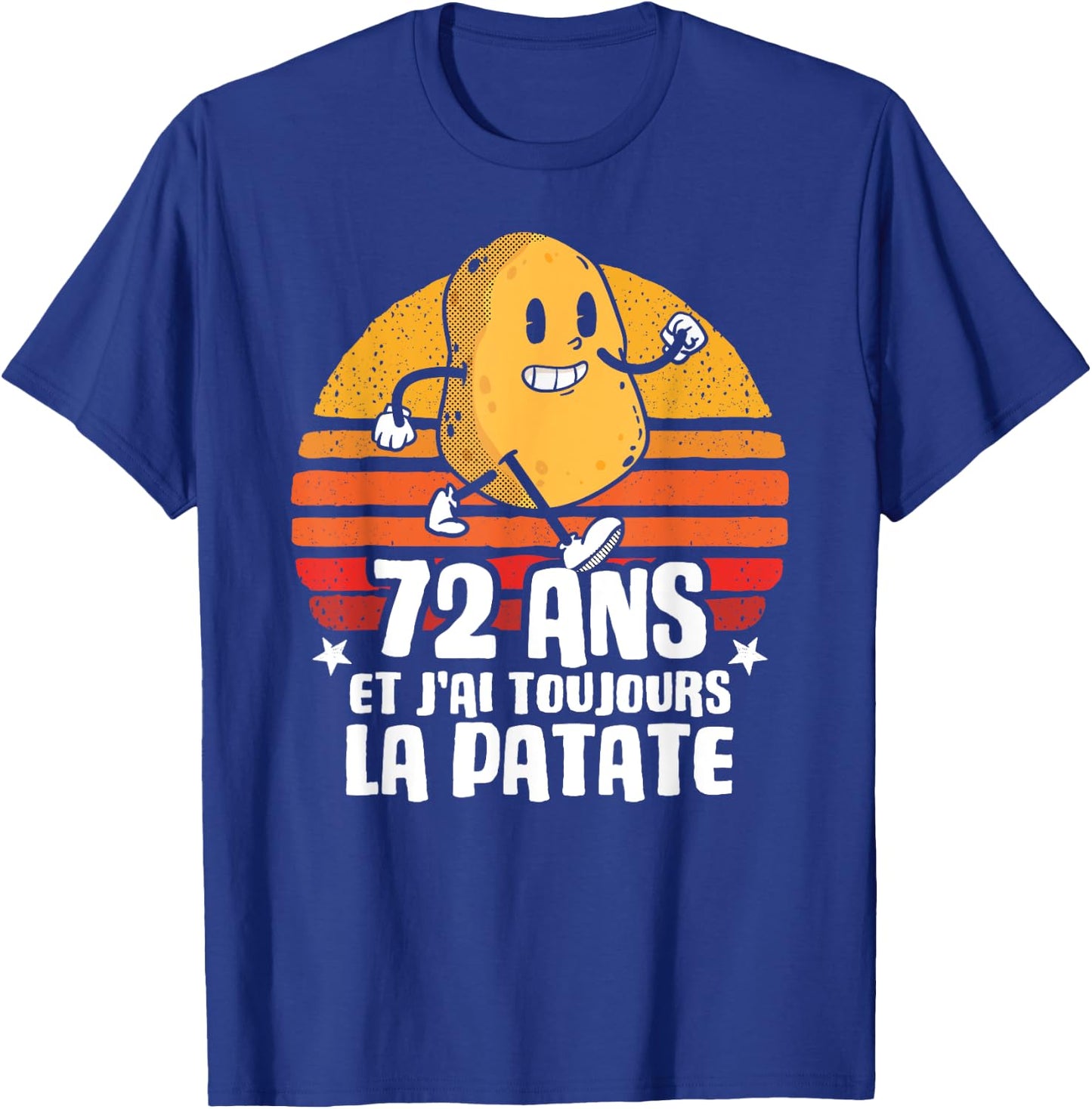 Anniv Gift 72 Years Birthday 72 Years Potato , Black, S T-Shirt - T-Shirt | Royal