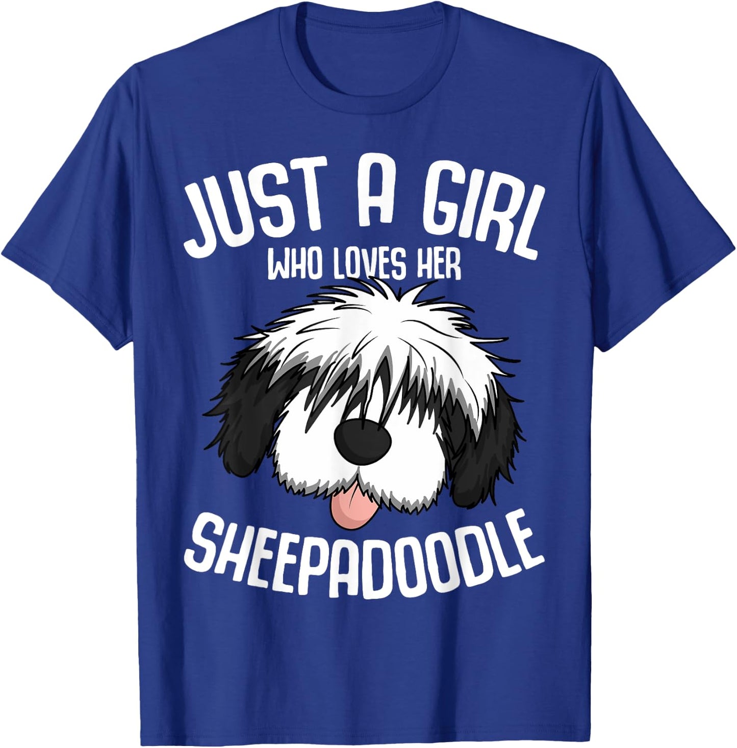 Just a Girl Who Loves Her Sheepadoodle Dog Girls T-Shirt - T-Shirt | Royal