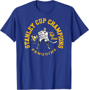 Pittsburgh Penguins Stanley Cup Champions 5-Time T-Shirt - T-Shirt | Royal