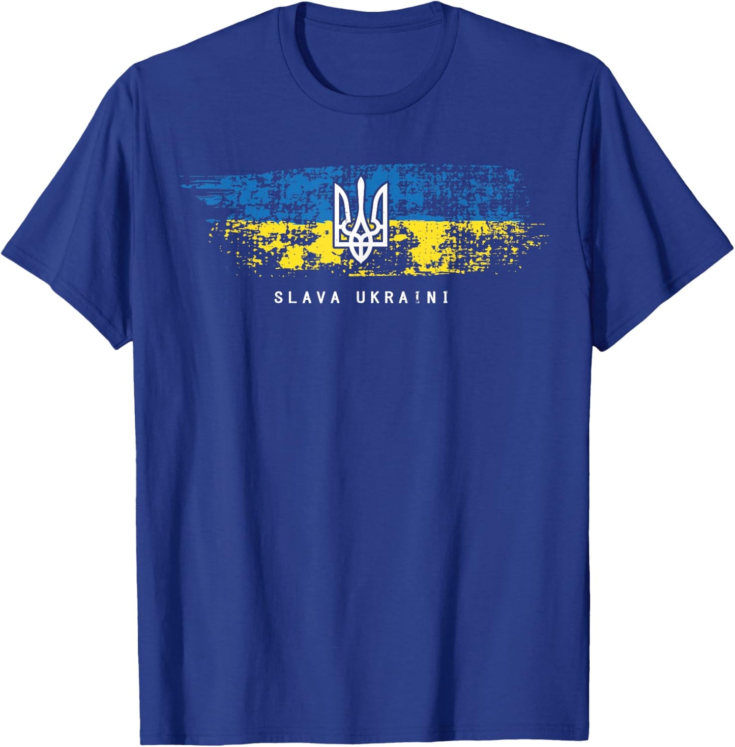 Slava Ukraini Shirt Ukrainian Flag Tryzub Military , black T-Shirt - T-Shirt | Royal