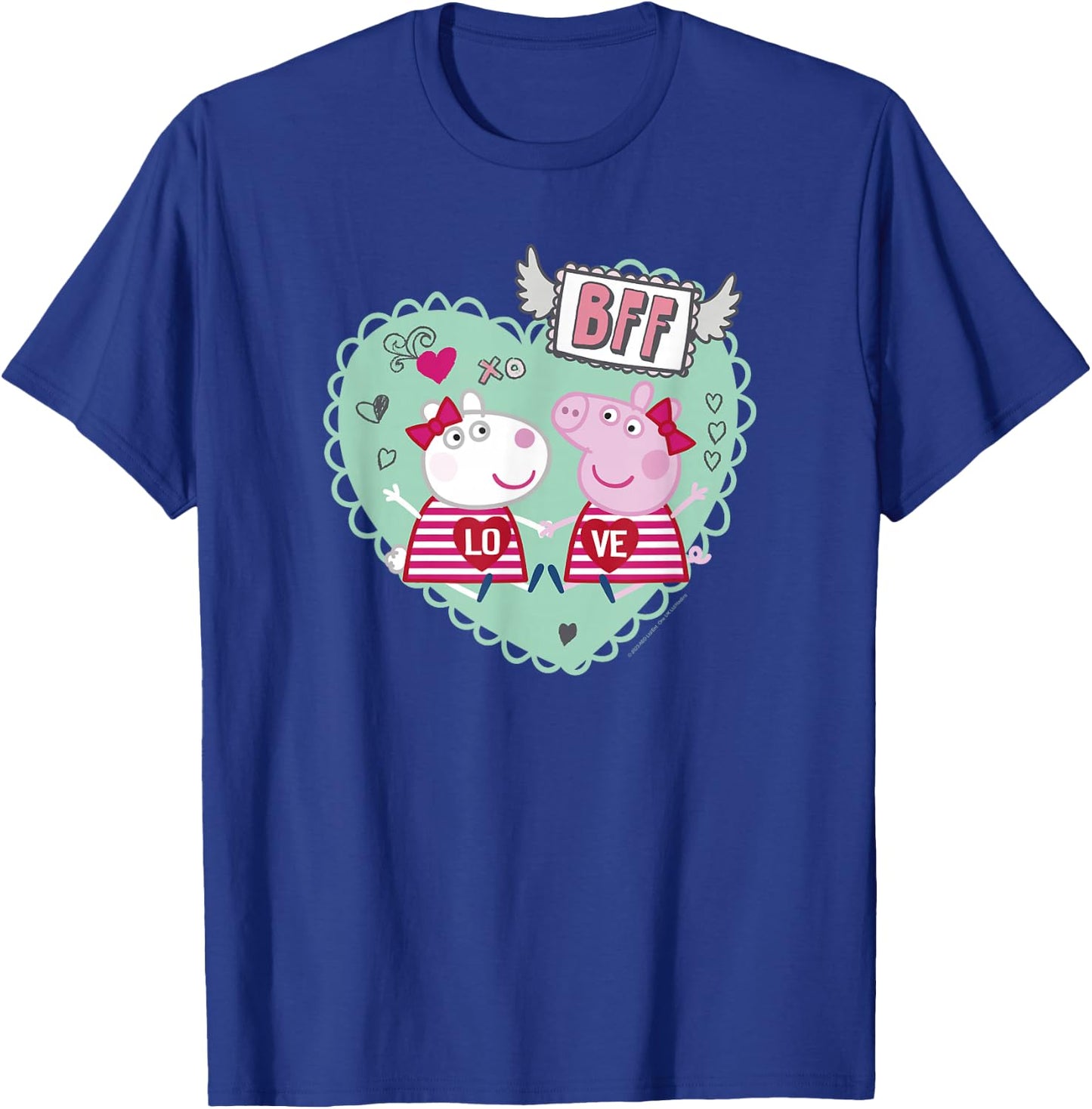 Peppa Pig Valentine's Day BFF Love Peppa & Suzy Heart Stamp T-Shirt - T-Shirt | Royal