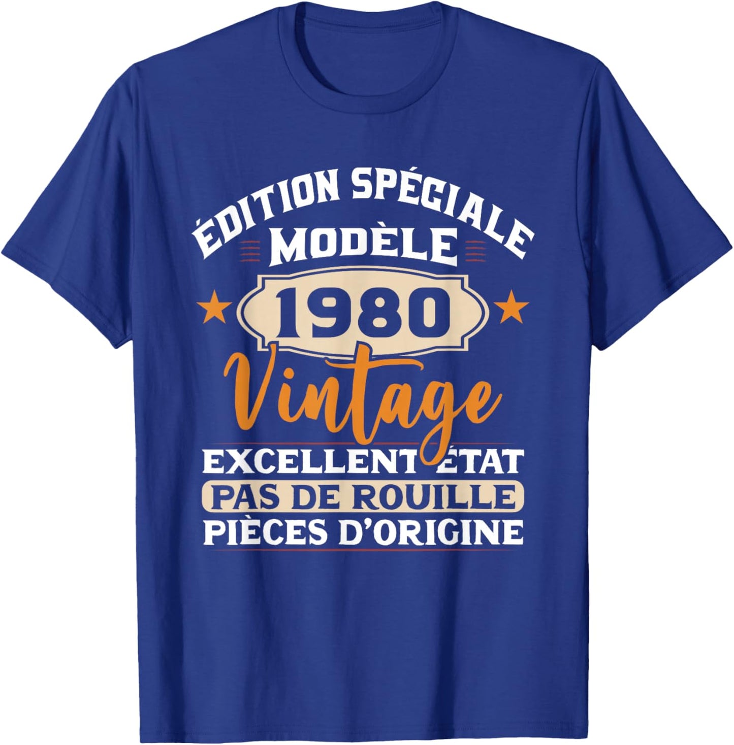 Original Gift Vintage 1980 Birthday Party 44 Years Man , Black, S T-Shirt - T-Shirt | Royal