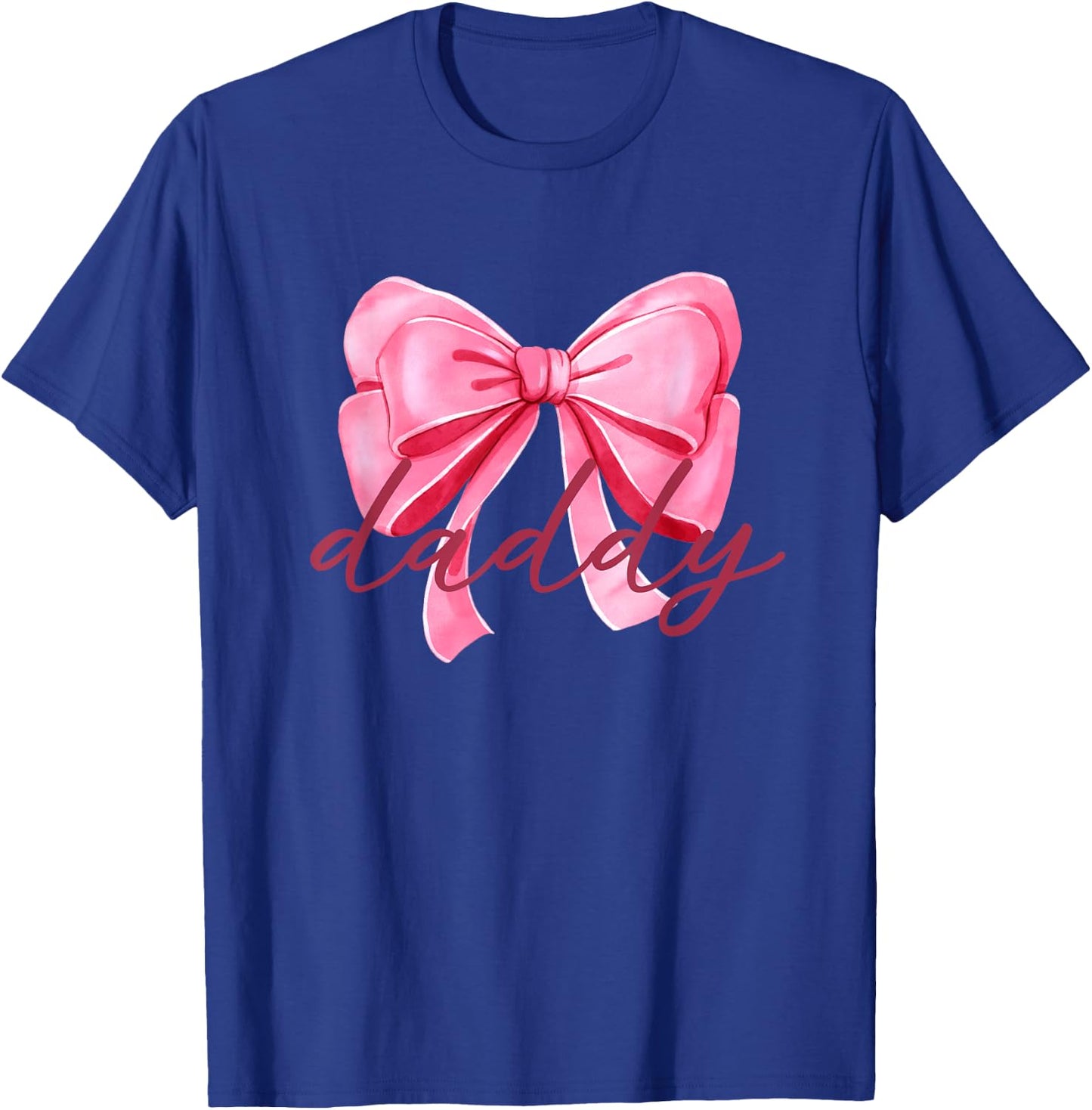Daddy Pink Bow Birthday Baby Shower Family Pink Ribbon T-Shirt - T-Shirt | Royal
