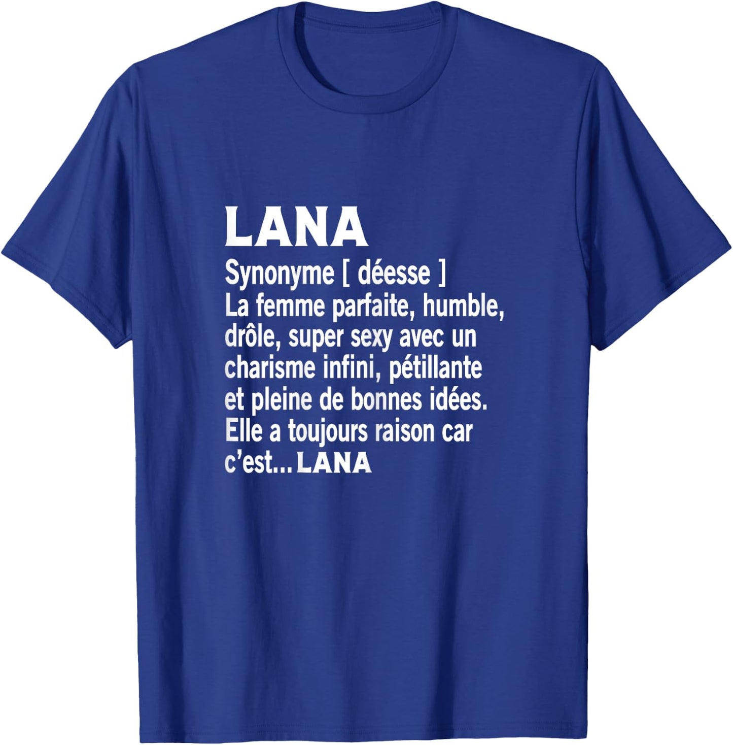 Woman Humor Personalized Gift Name Lana Definition , Black, Female X-Small T-Shirt - T-Shirt | Royal