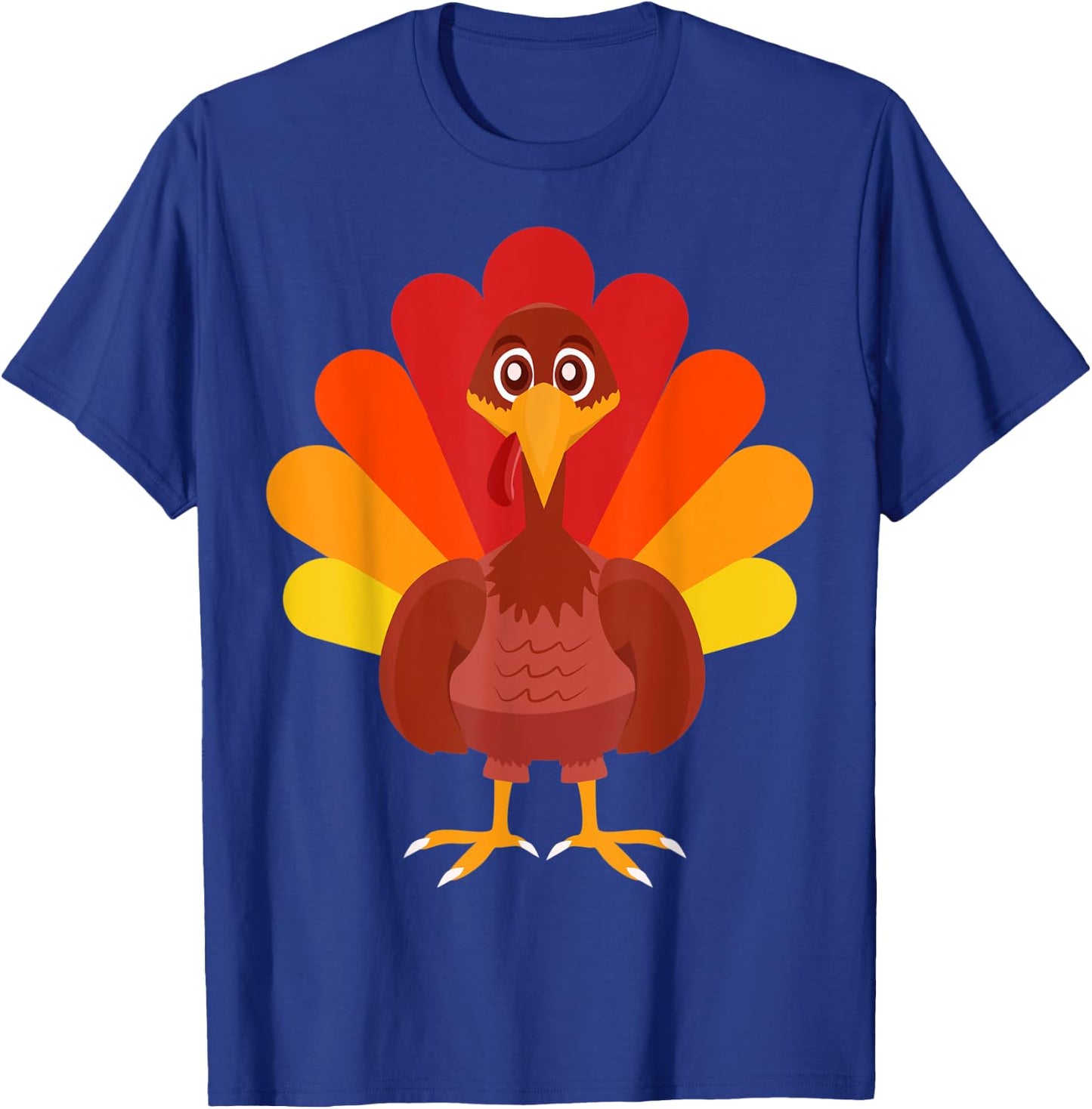 Kids Turkey Thanksgiving Outfit Clothes Cartoon Gift Turkey T-Shirt - T-Shirt | Royal
