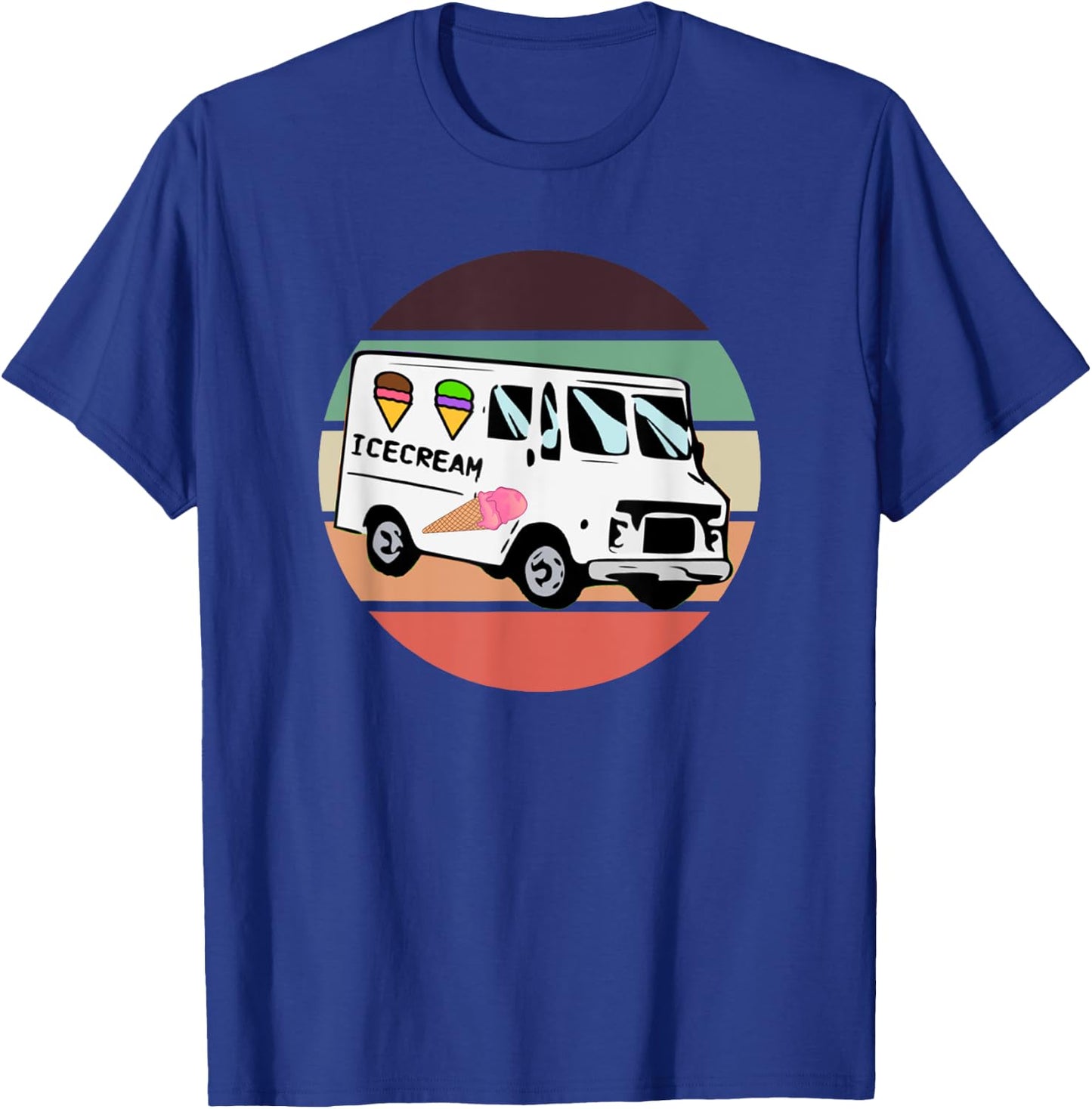 Ice Cream Truck Pastel Sunset Food Truck Ice Cream Men Women Kids T-Shirt - T-Shirt | Royal