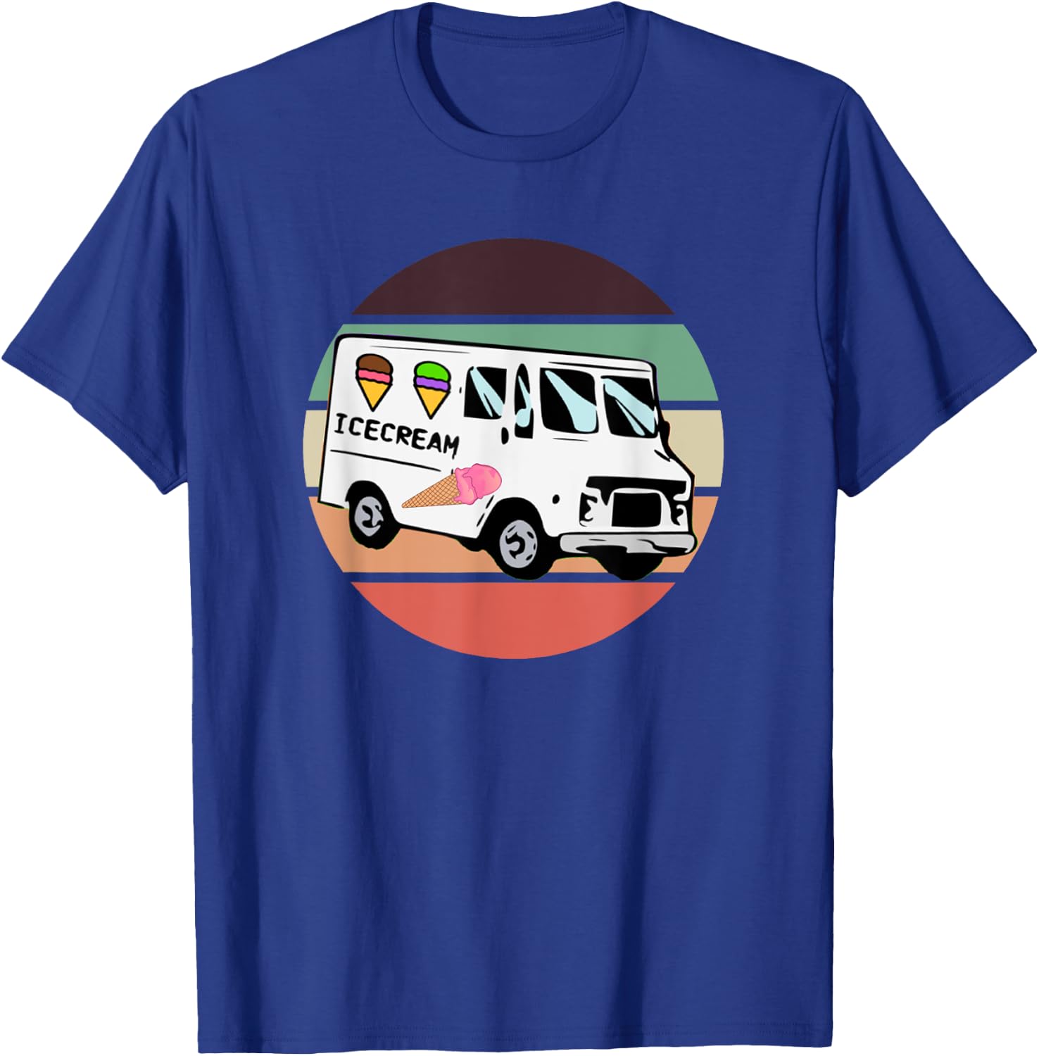 Ice Cream Truck Pastel Sunset Food Truck Ice Cream Men Women Kids T-Shirt - T-Shirt | Royal