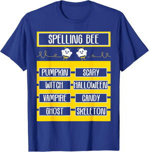 Spelling Bee Halloween Teachers Bee Spelling Competition T-Shirt - T-Shirt | Royal