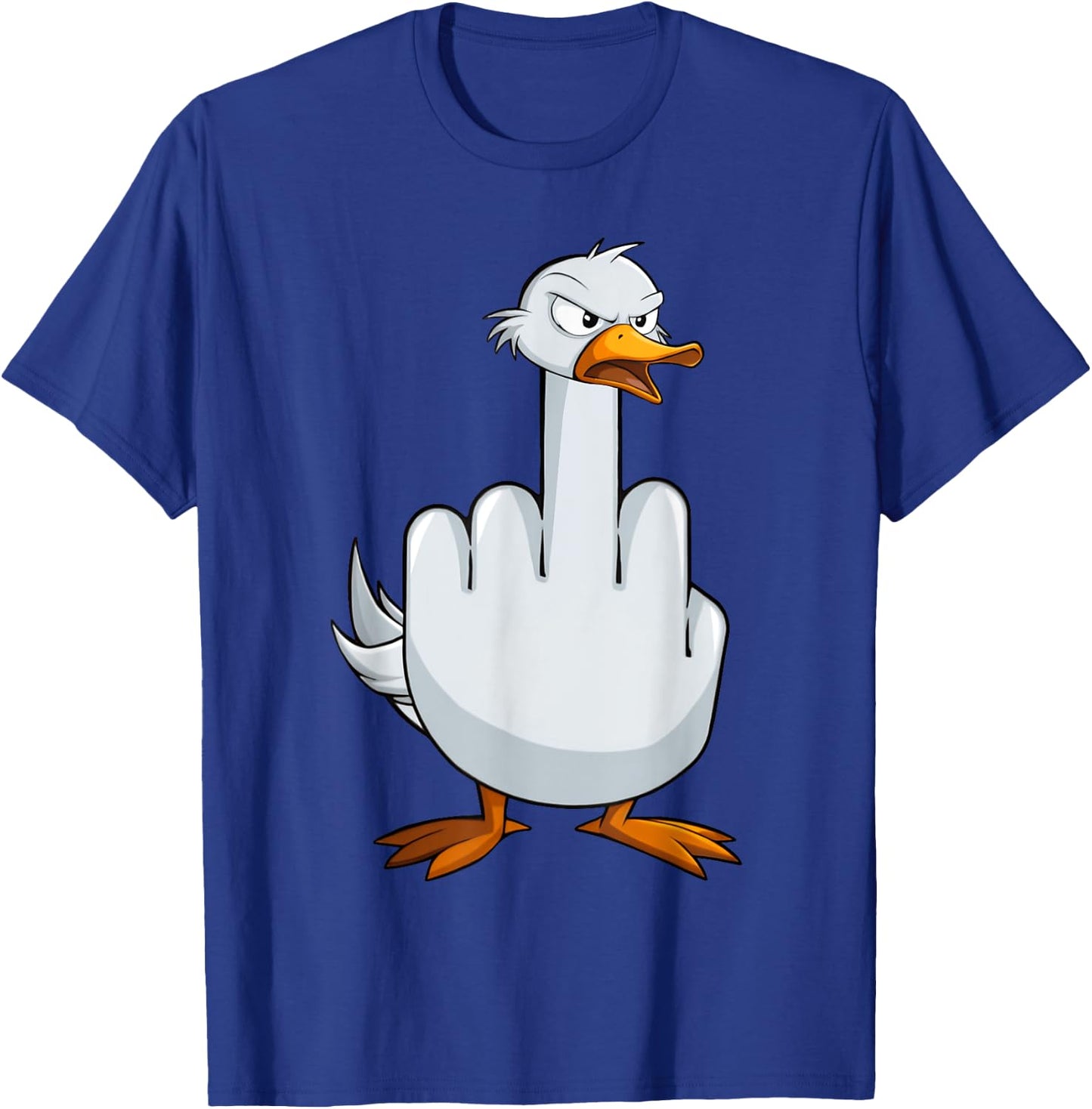 I Don't Give A Duck Middle Finger Funny Offensive Rude Duck T-Shirt - T-Shirt | Royal