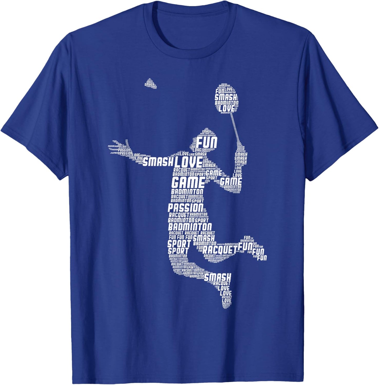 Badminton Player Flying Boys Young Men , Black T-Shirt - T-Shirt | Royal