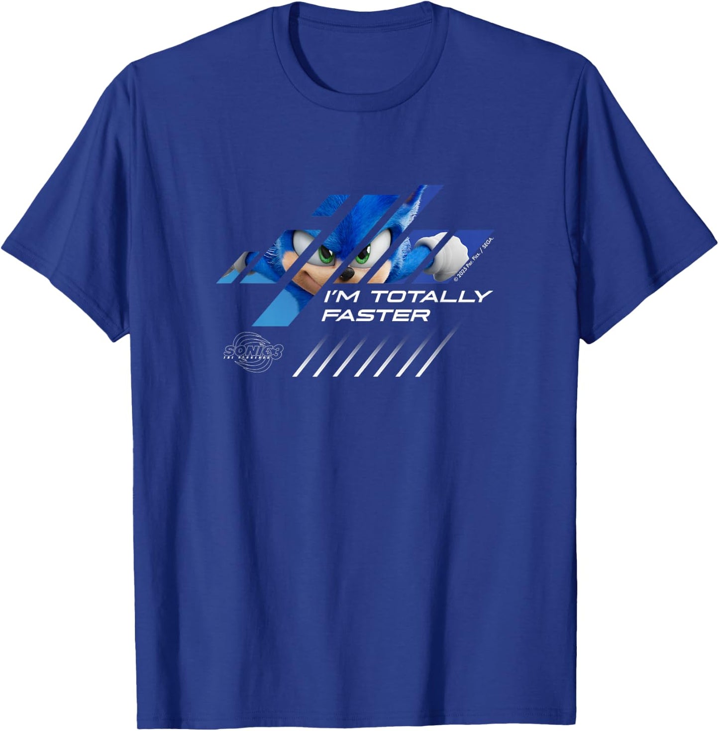 Sonic The Hedgehog 3 - Sonic I'm Totally Faster T-Shirt - T-Shirt | Royal