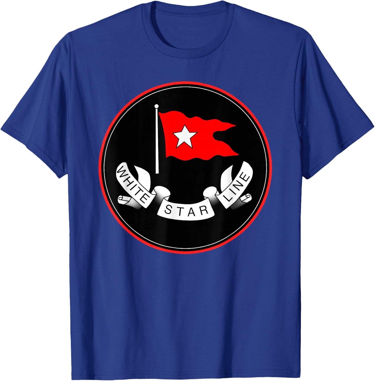 Retro Vintage White Star Line T-Shirt - T-Shirt | Royal