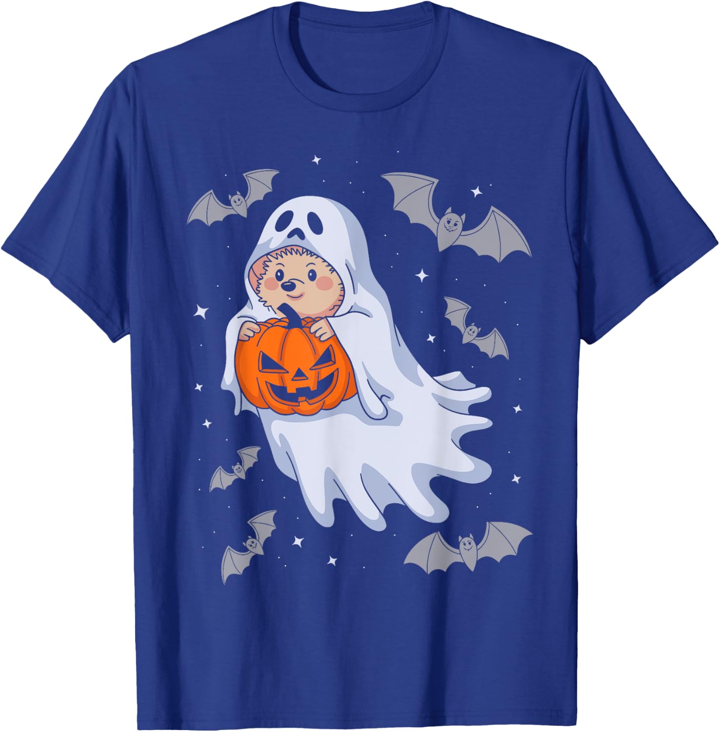 Funny Ghost Hedgehog Lovers Spooky Halloween Pumpkin Costume T-Shirt - T-Shirt | Royal