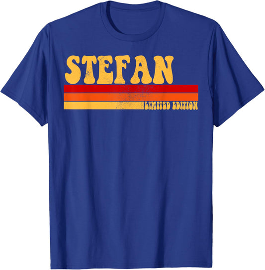 STEFAN Name Personalized Idea Men Retro Vintage STEFAN T-Shirt - T-Shirt | Royal