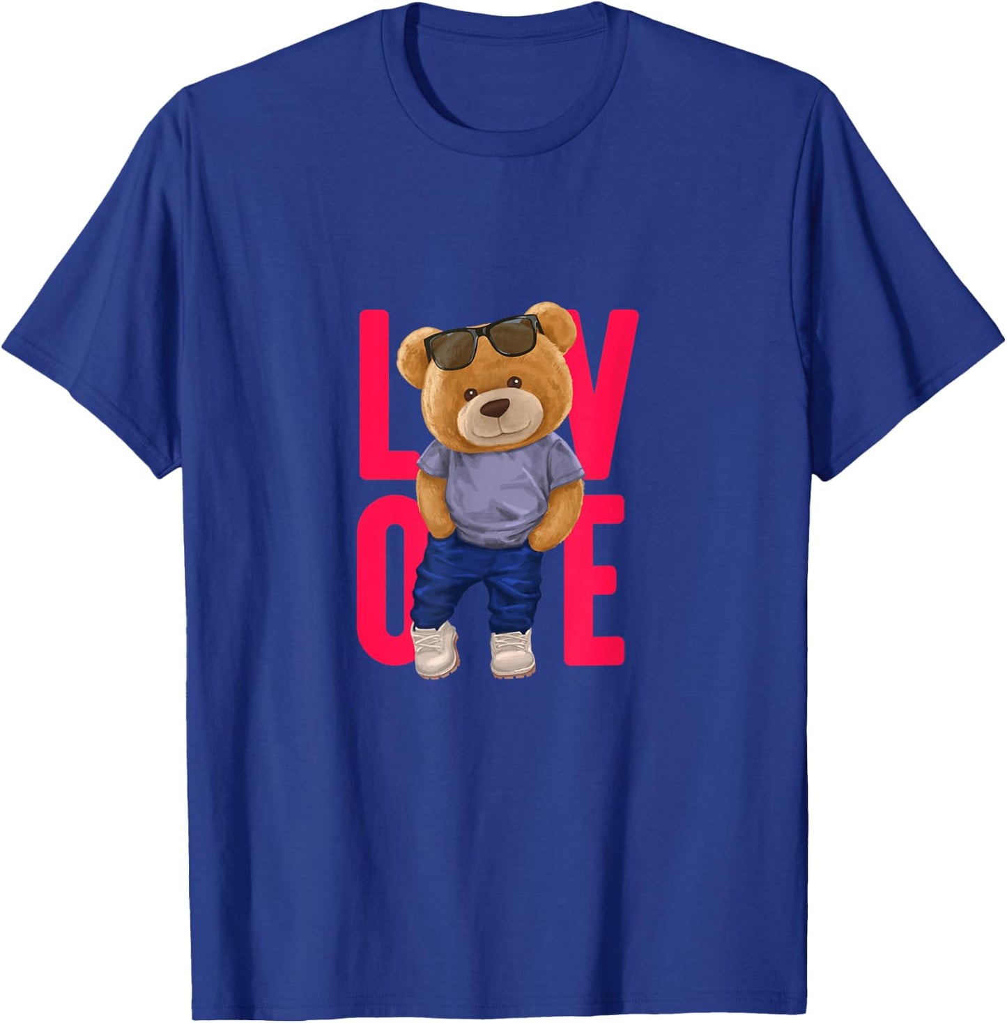 Wear Cool Teddy Bear Fashion Guy Cartoon Graphic Designs Fun T-Shirt - T-Shirt | Royal